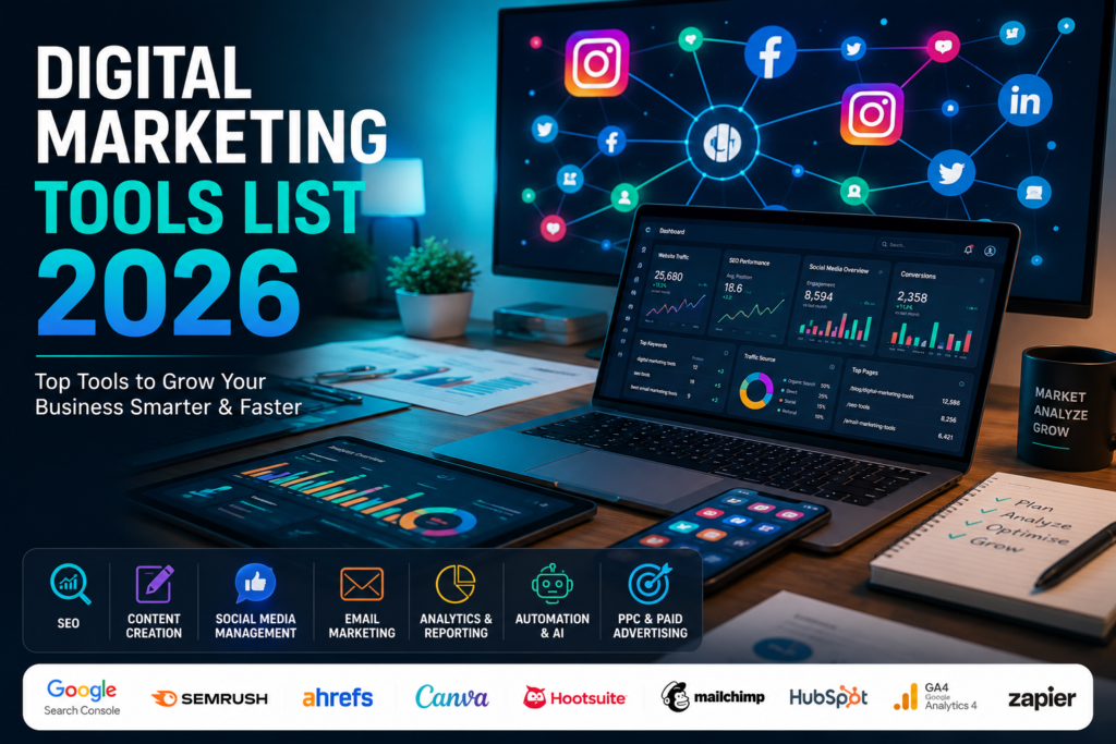digital marketing tools list for 2026
